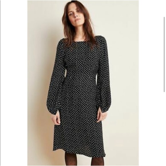 Anthropologie Eva Midi Polka Dot Dress with Keyhole Back Size 14 - Picture 1 of 8
